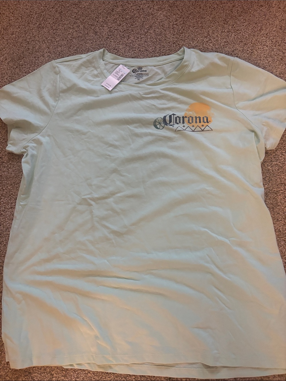 Corona Women's Mint Green Short Sleeve Tee with Sunset Logo